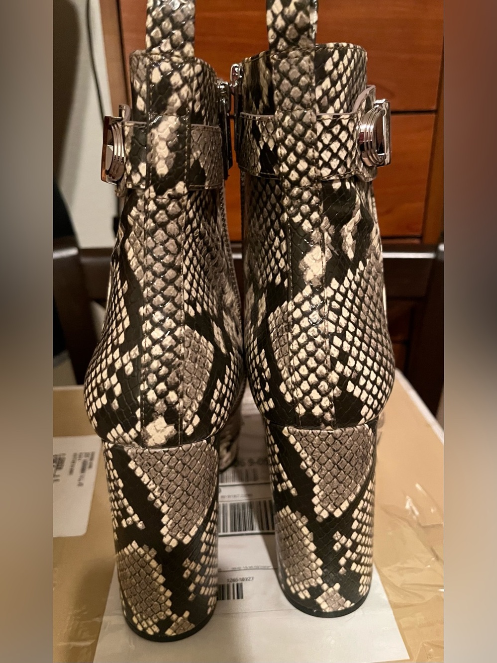 Michael Kors Parker Snake-Print Platform Ankle Boot in Neutral Taupe - Picture 3 of 6